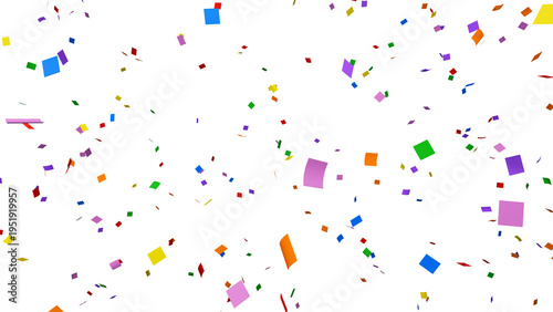 Εκτύπωση καμβά Confetti over transparent background. 3D render.