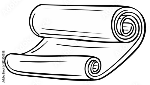 Rolled Parchment Scroll Unfurling Document Art