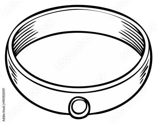 Simple Line Drawing of a Wedding Ring with a Small Gemstone Detail