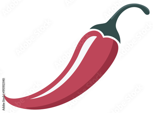 Vibrant red chili pepper illustration isolated on white background for culinary concepts, spicy food themes, and flavor enhancement