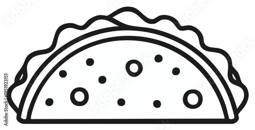 Outlined taco illustration, Mexican food concept, simple design
