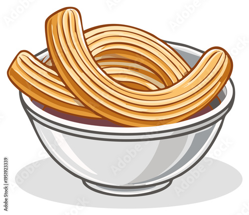 Bowl of Freshly Baked Churros Ready to Eat