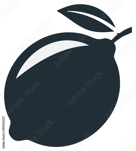 Fresh Lemon with Leaf Isolated on White Background