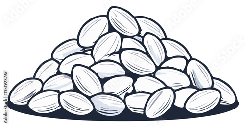 Almonds Pile Heap Illustration Nutritious Snack Food Protein Source Vegetarian Diet