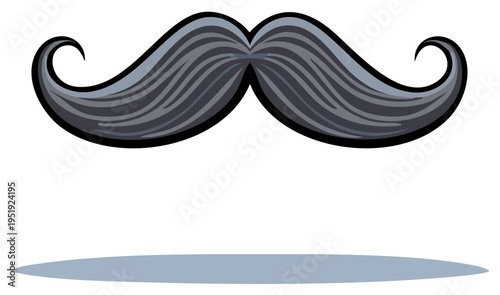 Cartoon mustache with shadow