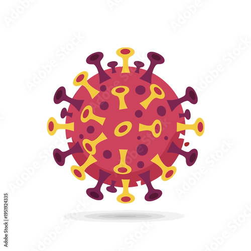 Virus cell illustration with spikes.