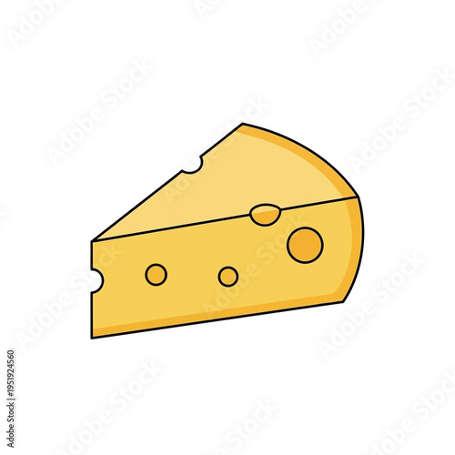 A wedge of cheese with holes.