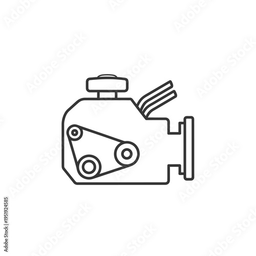 Mechanical device with belt and pulleys.