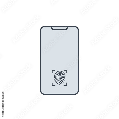 Smartphone with fingerprint scanner sensor.