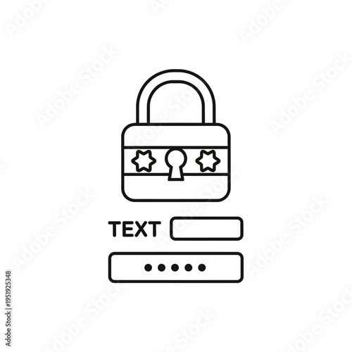 Padlock with stars and keyhole icon.