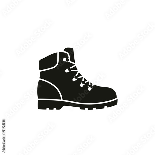 Black silhouette of a hiking boot.