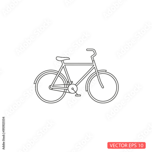 Bicycle Line Drawing Transport Vehicle.