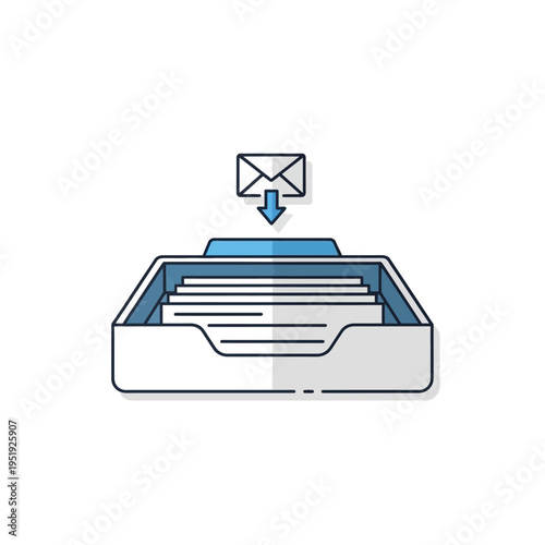 Email inbox with incoming message.