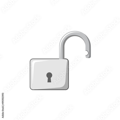 Open Padlock with Keyhole Visible.