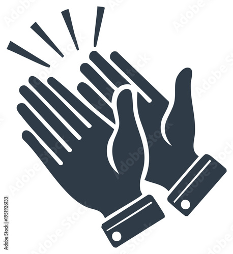Illustration of clapping hands in a celebratory gesture showing approval and applause