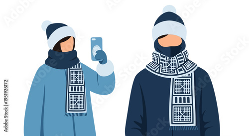 People wearing winter clothing.