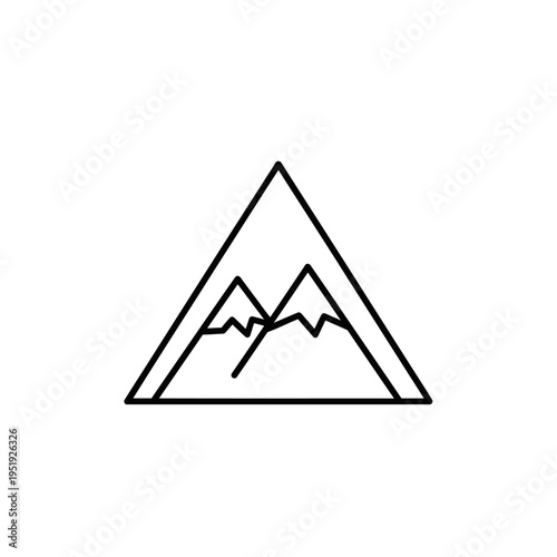 Mountain range in triangle shape symbol.