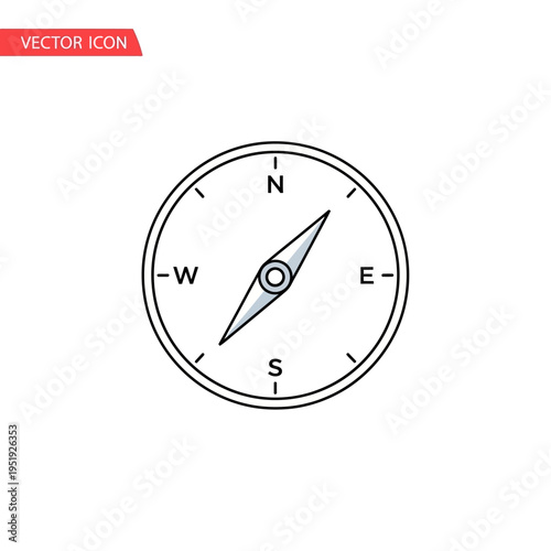 Compass Navigation Tool Direction Indicator.