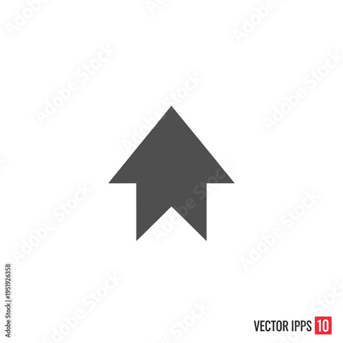 Black Arrow Pointing Upward Directional Icon.