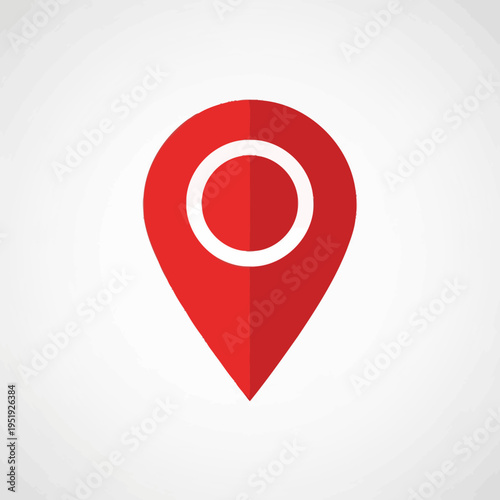 Red Location Pin Icon Symbol.