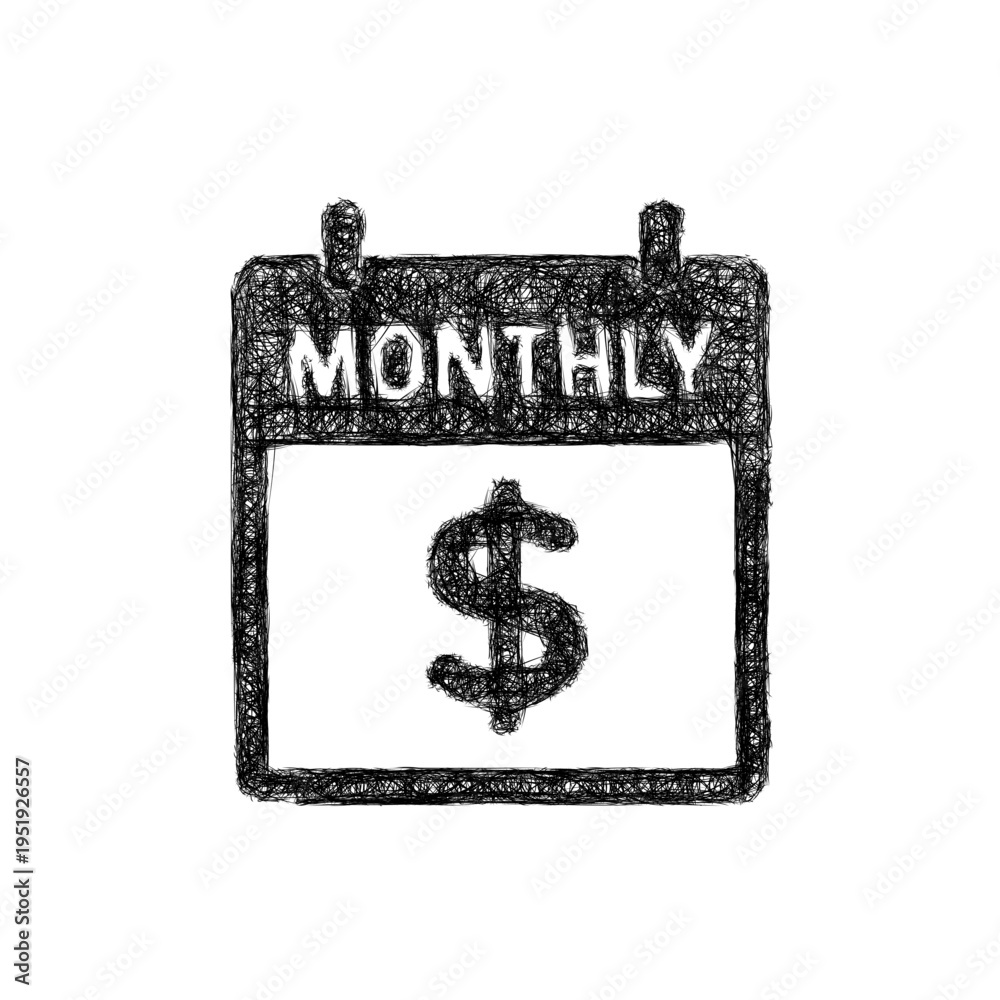 Fototapeta premium Sketch monthly billing icon design