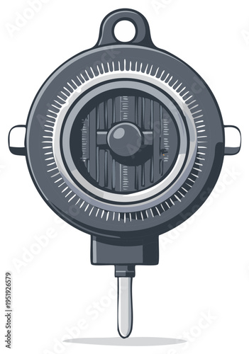 Antique Industrial Measurement Tool Illustration Featuring Circular Gauge Design