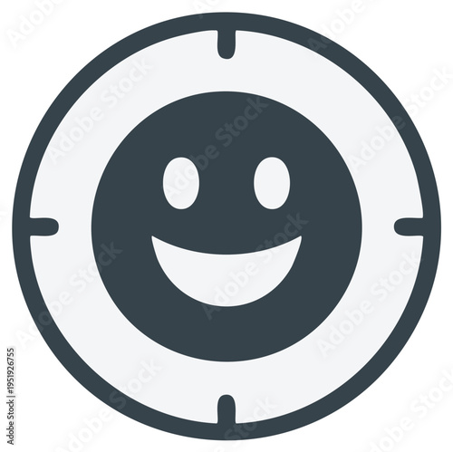 Happy Face Icon Inside Target Circle