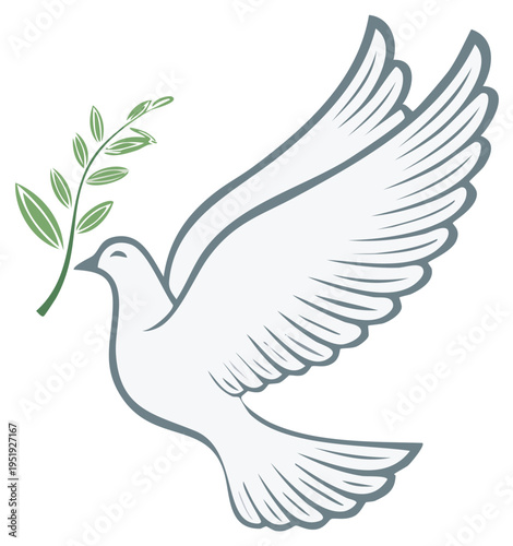 White Dove with Olive Branch Symbolizing Peace Hope and New Beginnings