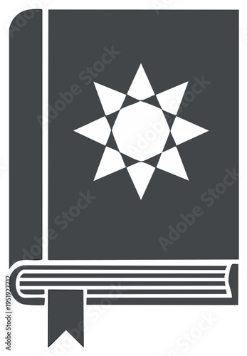 Sacred Holy Book With Geometric Star Symbol Open Pages Bookmark