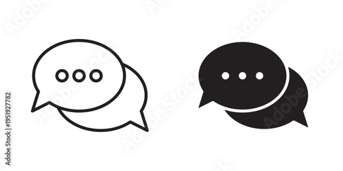 Comment Bubble Icon Minimal comment bubble symbol for messaging and communication interfaces. Vector illustration with stroke and fill on a white background.