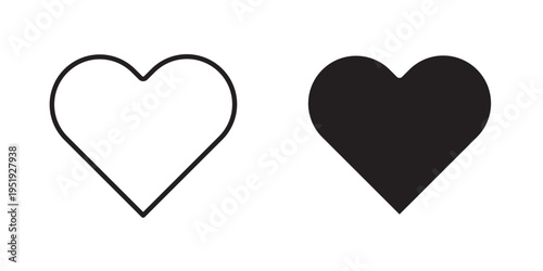 Favorite Heart Outline Icon. used for favorites, likes, and wish list features. Commonly used in e-commerce, social media. Vector illustration with stroke and fill on a white background.