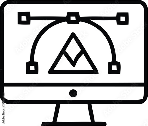 vector illustration of a black and white camping