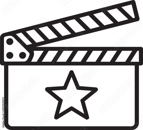 Film clapperboard icon with a star