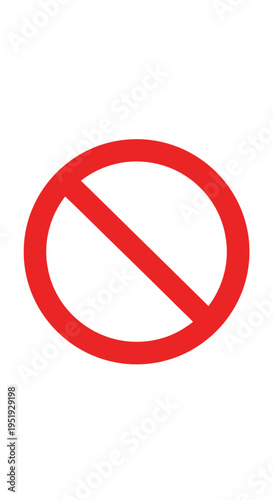 Red circle with line symbol.