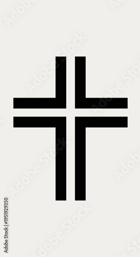 Black cross symbol on white background 1.
