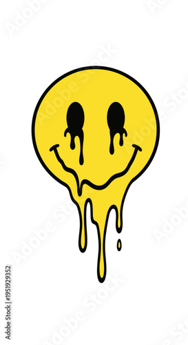 Melting Smiley Face Emoticon Symbol.