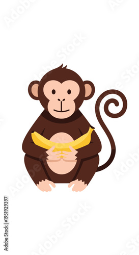 A cartoon monkey sitting down.