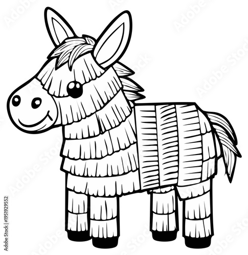 Cartoon Donkey Piñata Illustration for Celebration