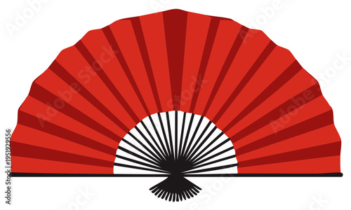 Vibrant Red Folding Fan: Elegant Design for Culture, Decoration and Celebrations