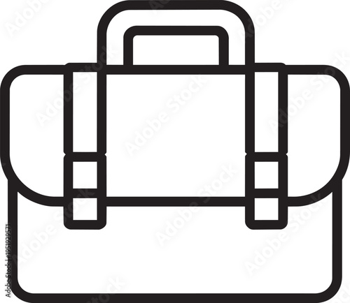 A briefcase icon with handle and straps