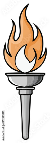 Stylized Torch with Flaming Light