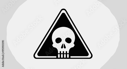 Skull warning sign symbol icon.