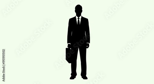 Businessman in a suit holding briefcase.