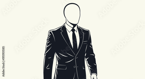 Man in a business suit illustration.