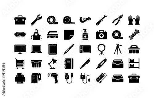 Plumbing accessories featuring pipe wrench tool, adjustable wrench, Teflon tape roll, plumberвЂ™s tape measure, pipe cutter tool,