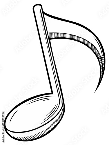 Hand Drawn Musical Note Graphic Element with Sketchy Style