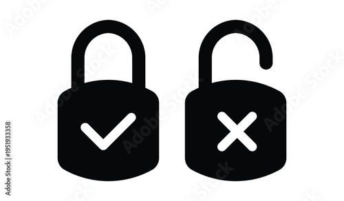 Secure and Insecure Padlock Icons – Lock and Unlock Security Symbols