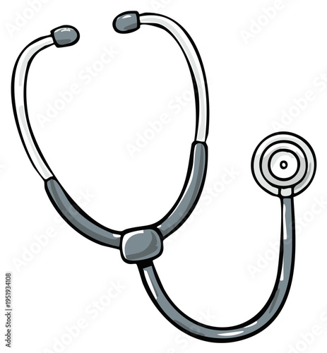 Cartoon stethoscope medical instrument illustration for healthcare and diagnostic concepts