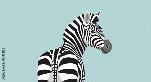 Black and white zebra portrait profile.