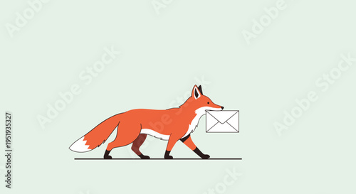 Red Fox Holding White Envelope 1.